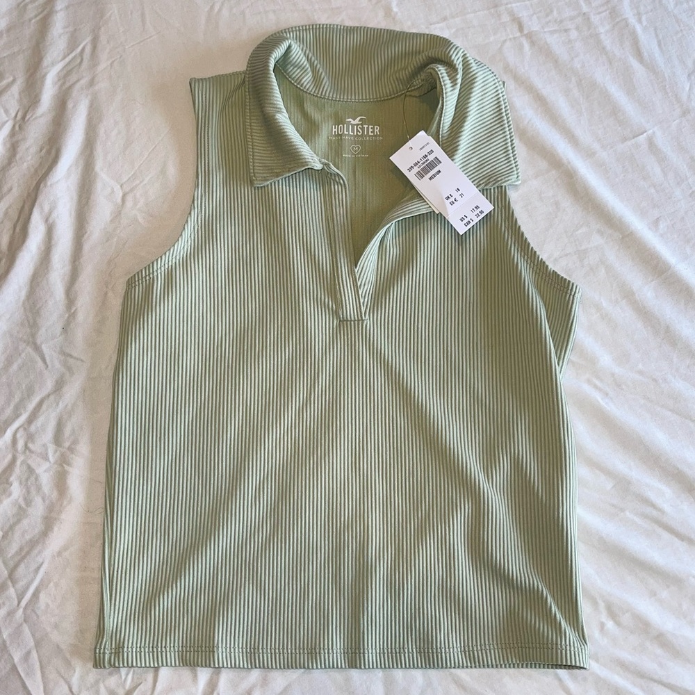 NWT HOLLISTER Semi-Crop Sage Green Medium Tank